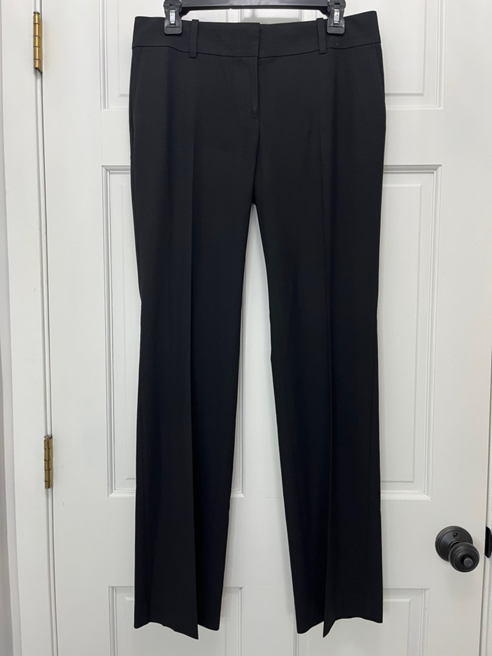 ann taylor black dress pants Straight Leg Full length glossy bedroom furniture ZAPAKA Women Matte Satin Size:S (In-Rental)